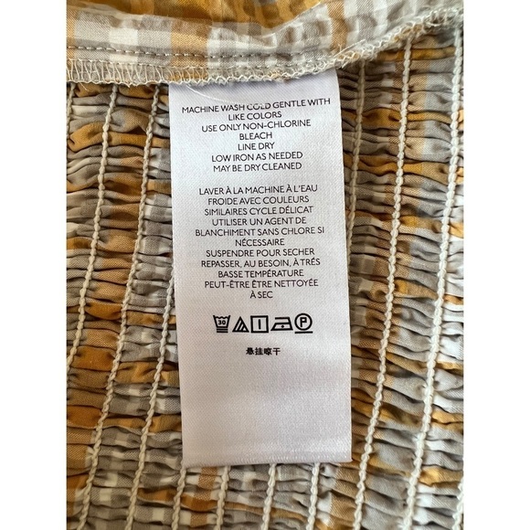 Anthropologie Maeve Plaid Square Neck Puff Sleeve Plus Size 3X Blouse - Picture 9 of 13